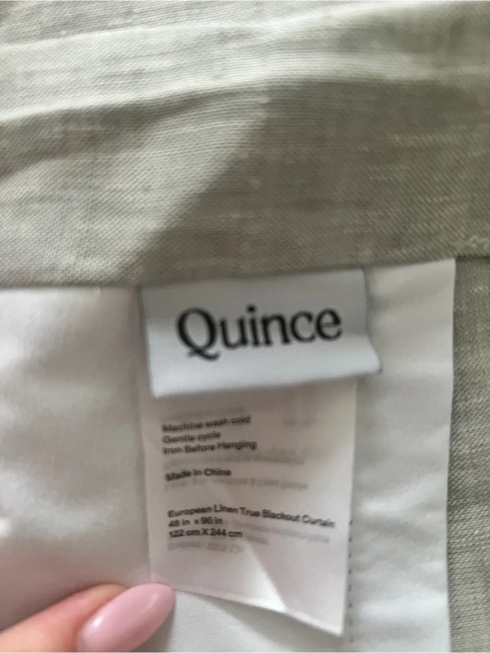 Quince European Linen True Blackout Curtain Panel in Sage